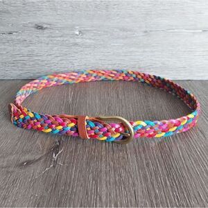Multicolor Leather Braided Belt Medium/Large
